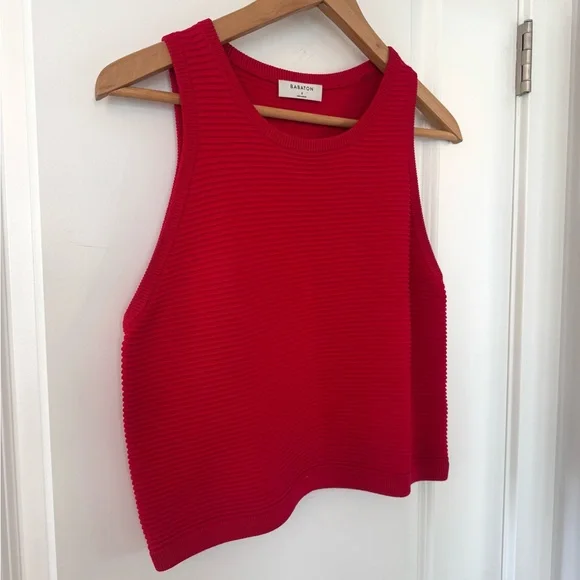 Babaton Red Ribbed Tank Top - Picture 2 of 6